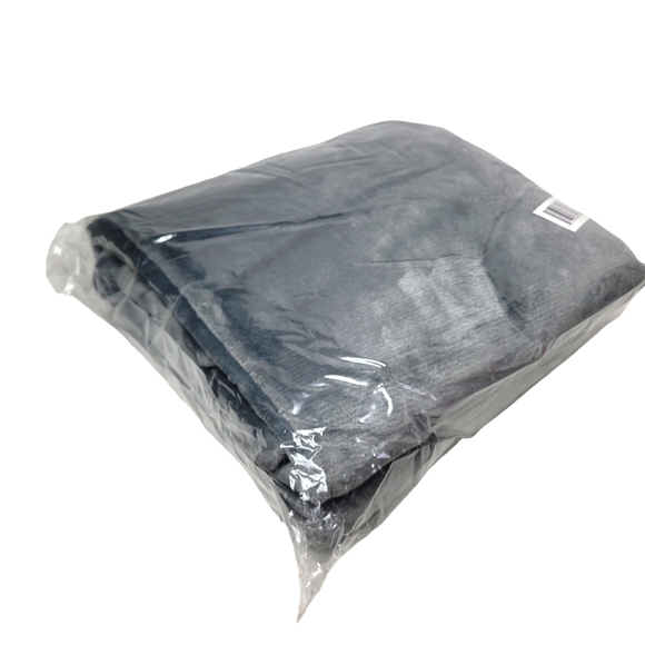 ClimateRight x Cuddl Duds Gray Velvet Plush Throw w Sherpa Foot Pocket - Picture 2 of 4